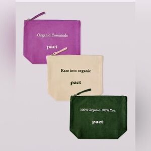 NEW PACT Going Places Travel Pouch 3-Pack Canvas